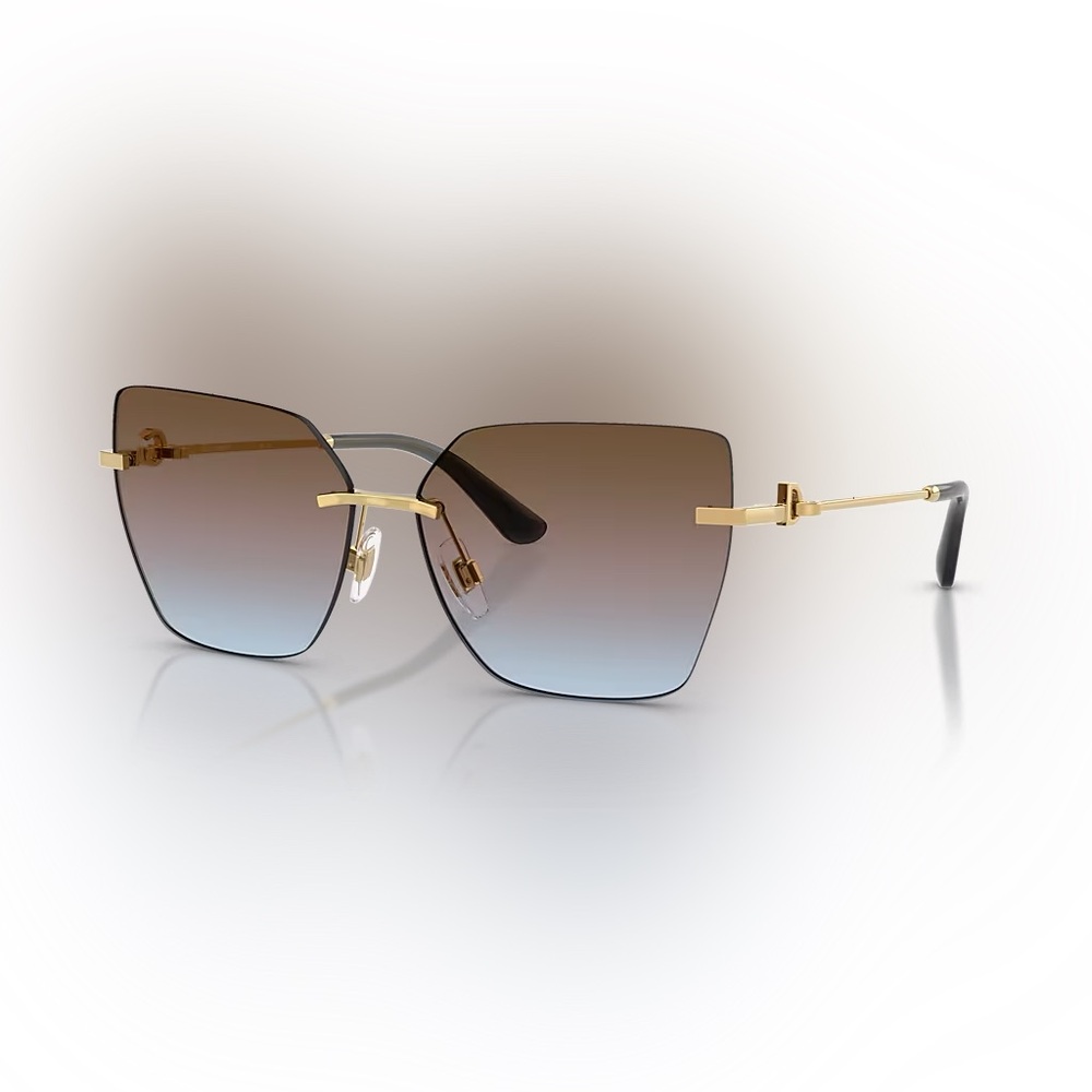 Brand new Dolce & Gabbana Brown to Blue Gradient Sunglasses with Gold Details